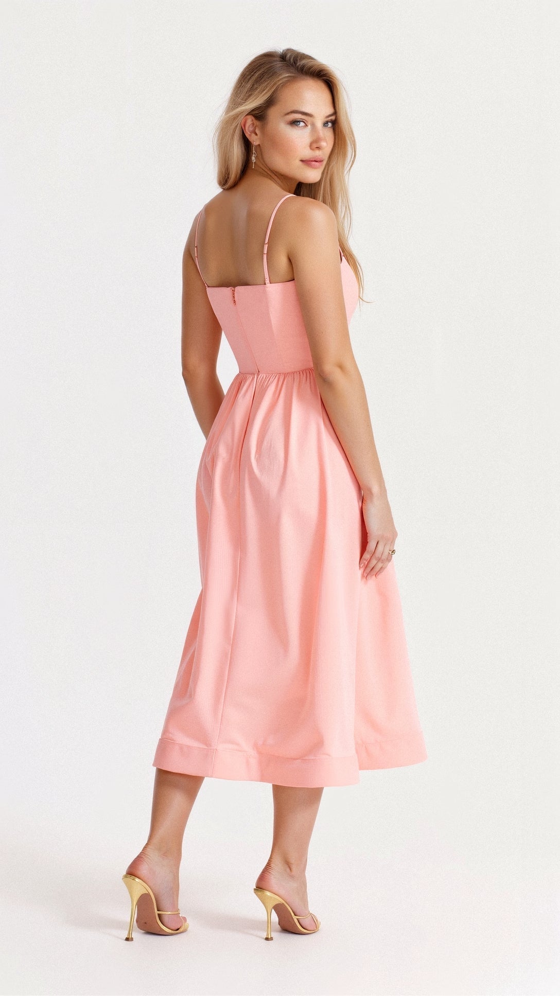 Robe midi sans manches chic pour femmes
