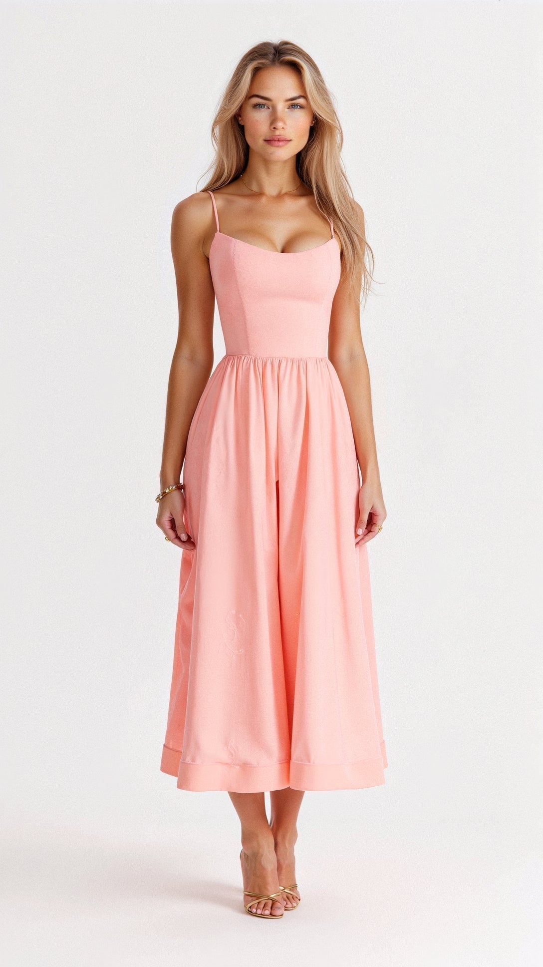 Robe midi sans manches chic pour femmes