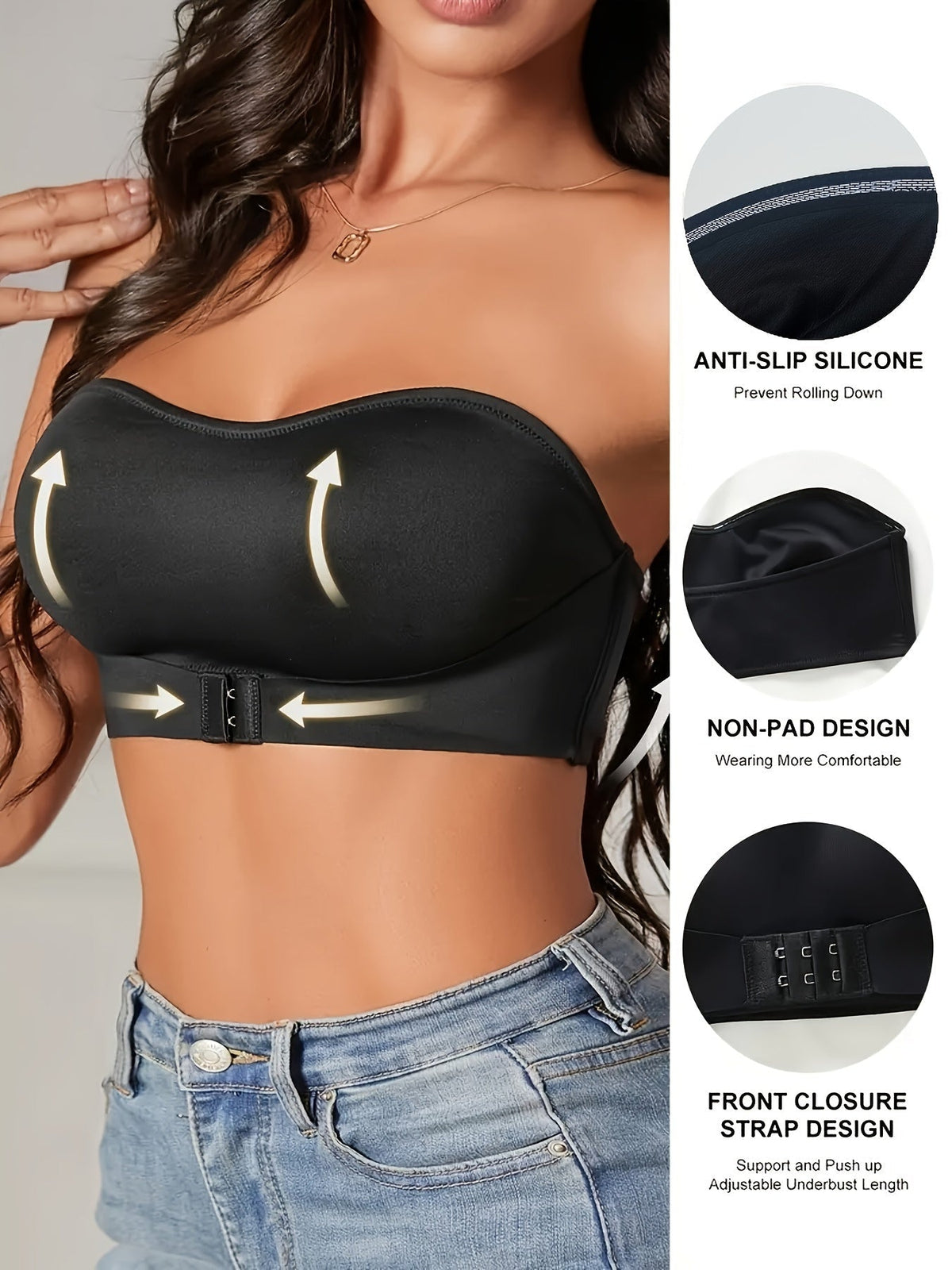 Soutien-gorge bandeau sans couture pour femmes – Soutien-gorge antidérapant de sport et de loisirs