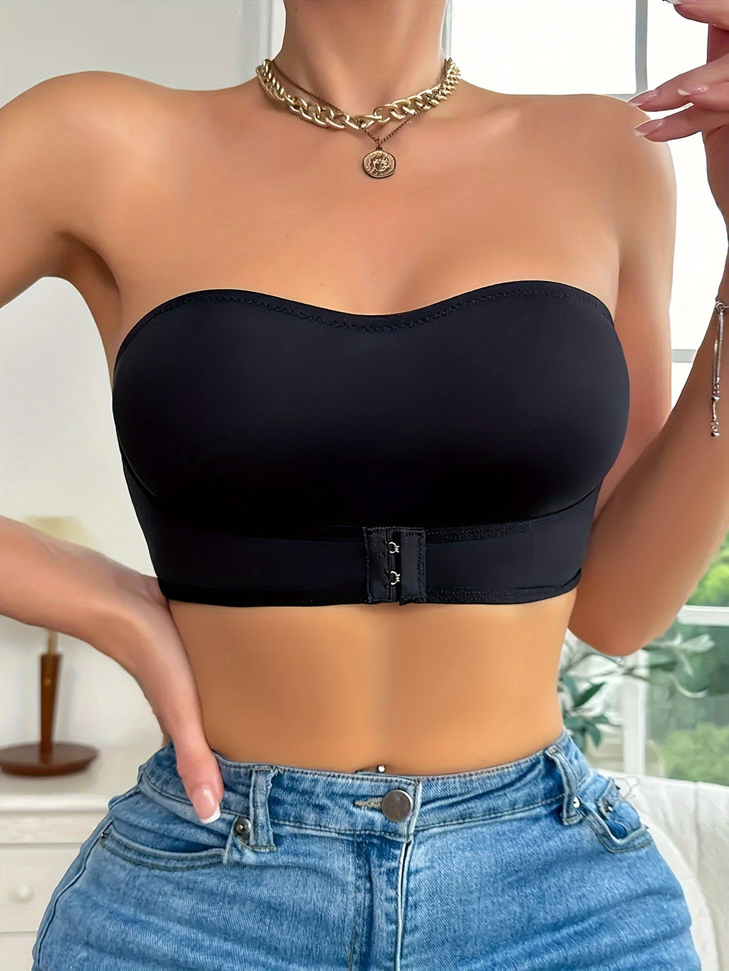 Soutien-gorge bandeau sans couture pour femmes – Soutien-gorge antidérapant de sport et de loisirs