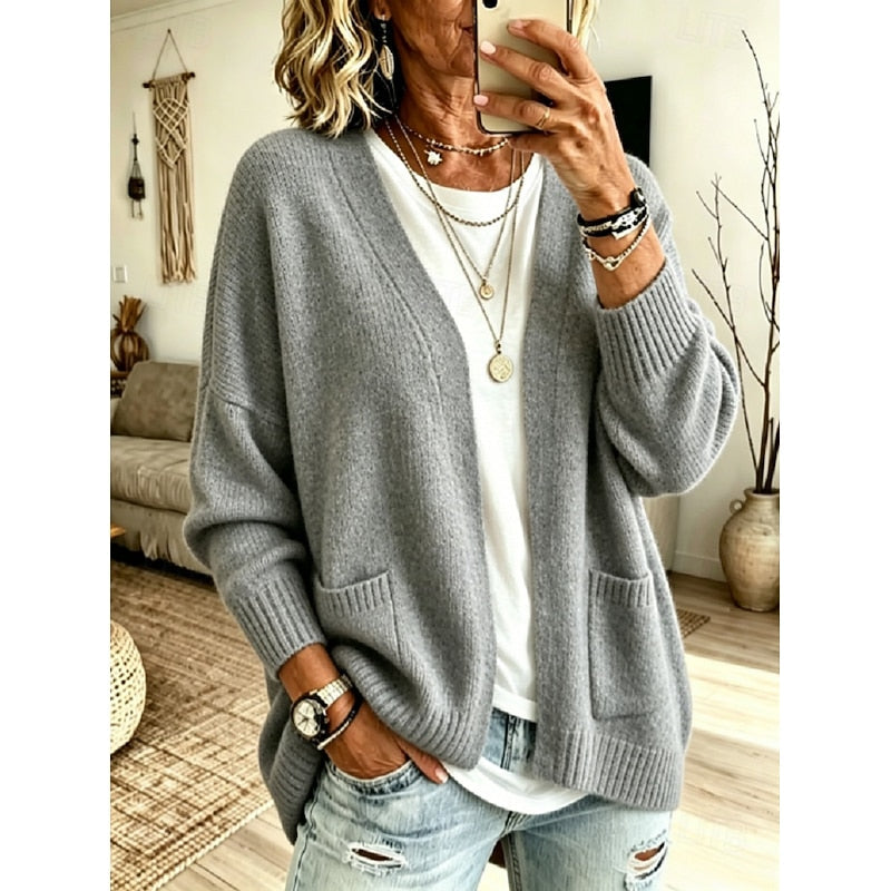 Nathalie - Gilet Tricoté Oversized Élégant