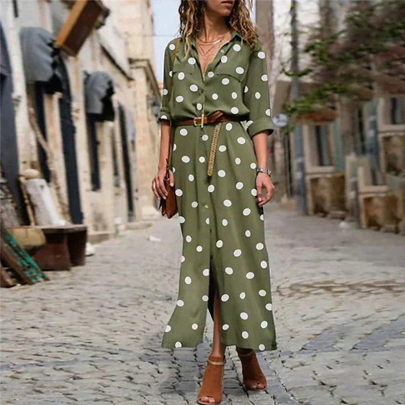 Robe Chemise Femme | Maxi à Pois