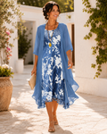 Olivia | Robe midi à fleurs pour femmes avec décolleté carré
