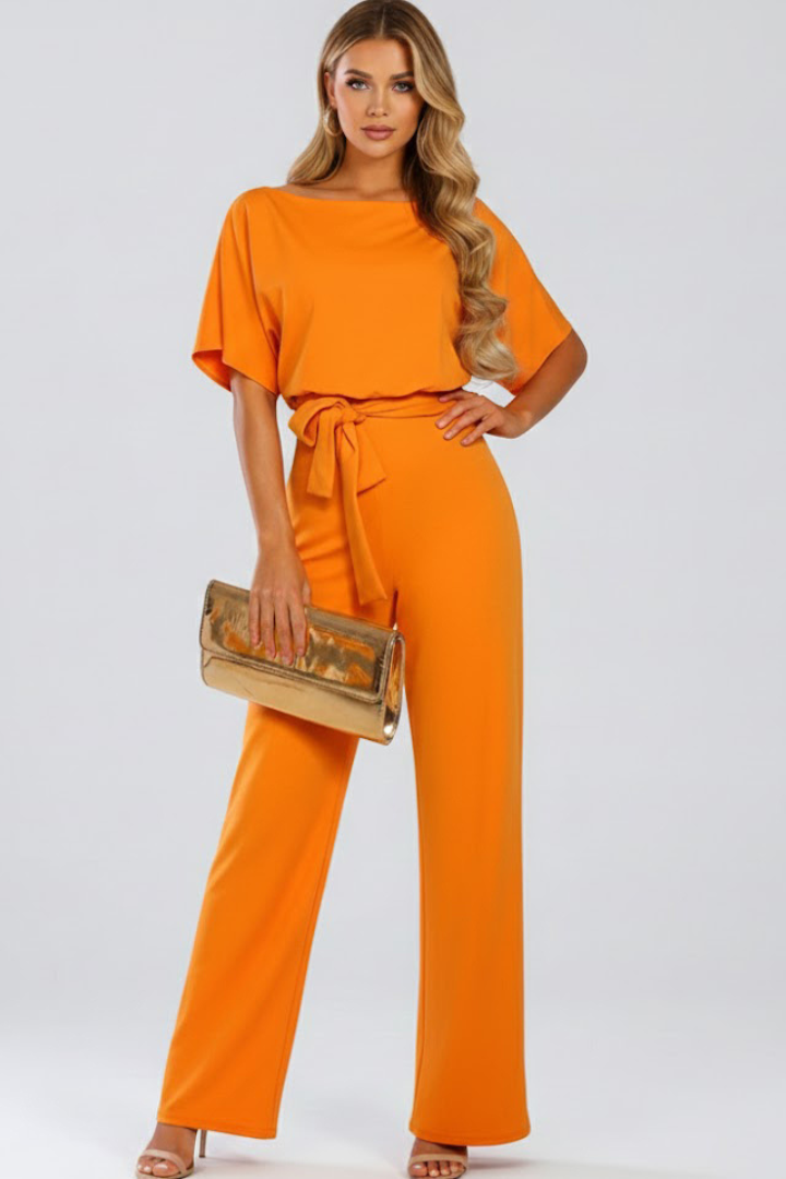 Combinaison Large pour Femmes | Manches Courtes Avec Ceinture