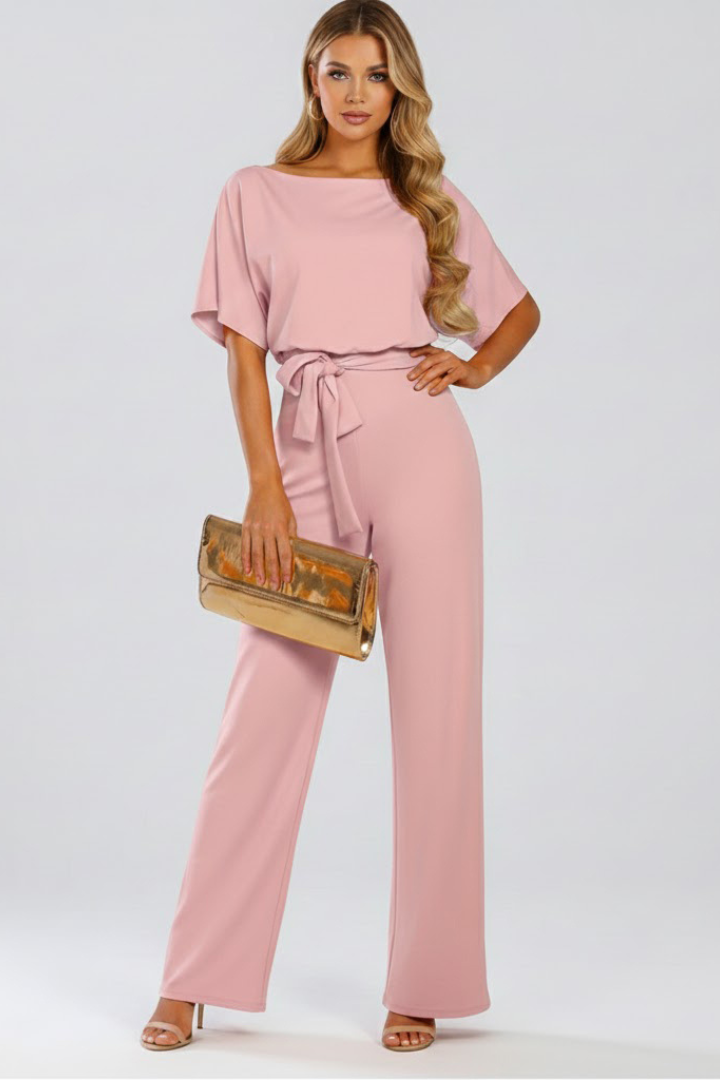 Combinaison Large pour Femmes | Manches Courtes Avec Ceinture