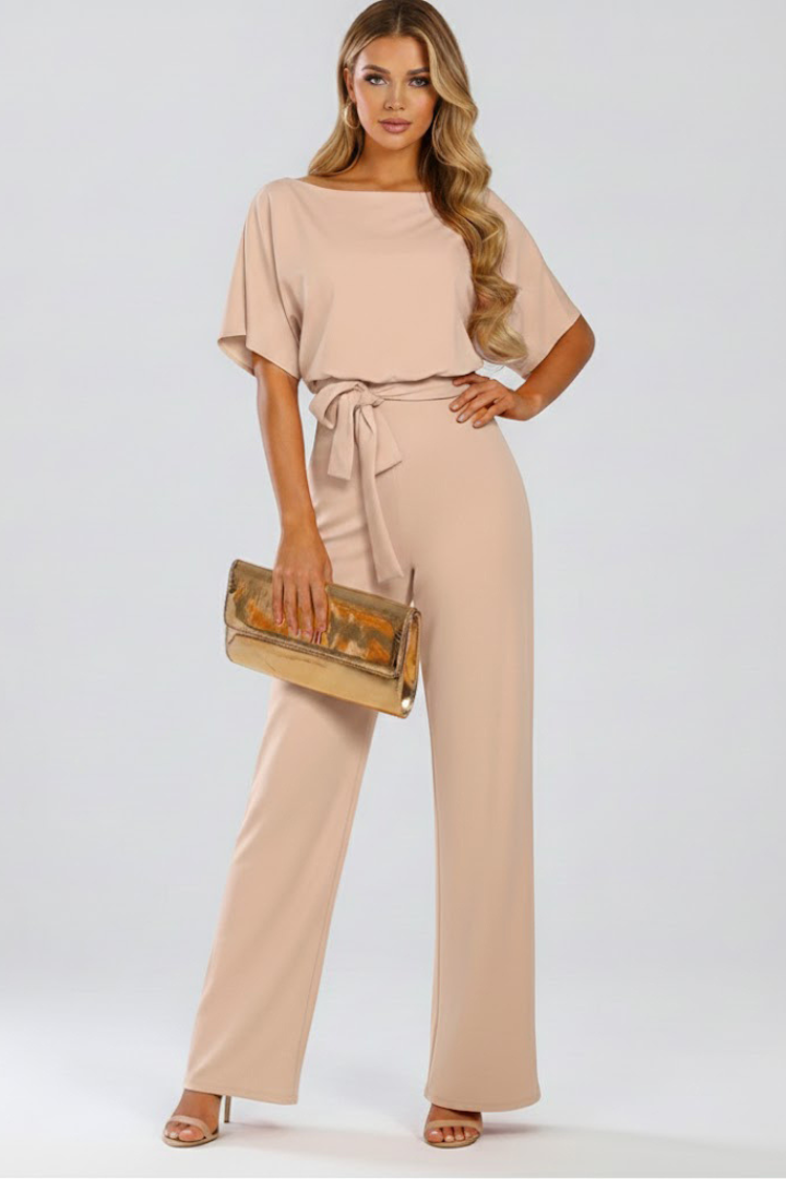 Combinaison Large pour Femmes | Manches Courtes Avec Ceinture