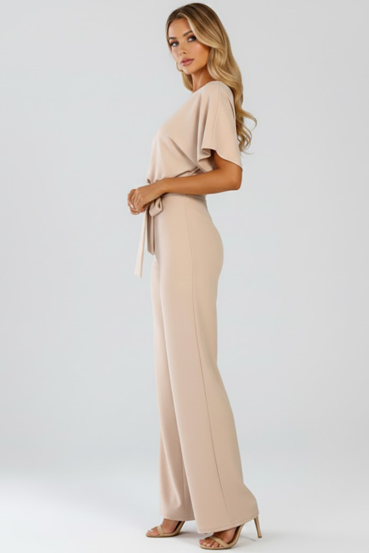 Combinaison Large pour Femmes | Manches Courtes Avec Ceinture