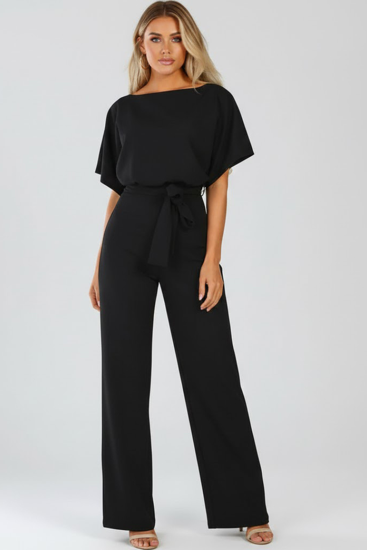 Combinaison Large pour Femmes | Manches Courtes Avec Ceinture