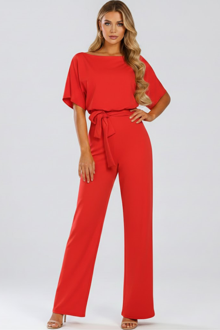 Combinaison Large pour Femmes | Manches Courtes Avec Ceinture