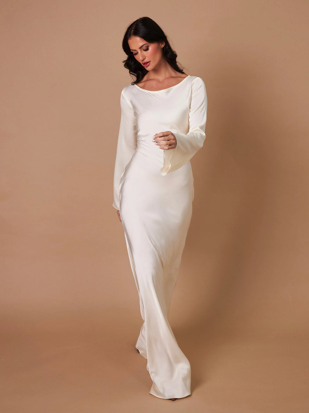 Ophelia | Robe Maxi Ajustée à Manches Longues pour Femmes