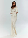 Ophelia | Robe Maxi Ajustée à Manches Longues pour Femmes