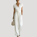 Ophelia | Combinaison Femme V Col Large avec Ceinture