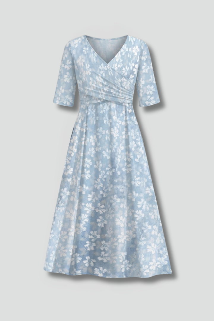 Ophira | Robe Midi Wrap Fleurie pour Femmes
