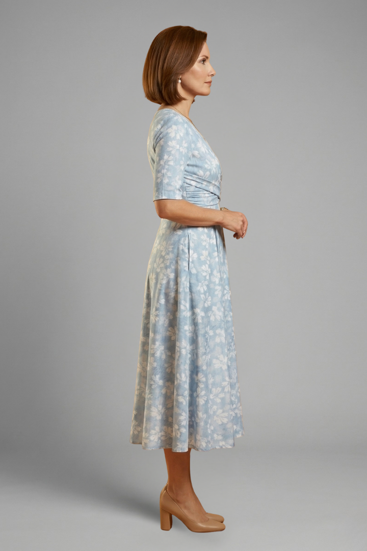 Ophira | Robe Midi Wrap Fleurie pour Femmes