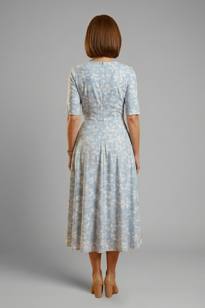Ophira | Robe Midi Fleurie à Enveloppe pour Femmes