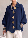 Cardigan à manches longues pour femmes avec boutons
