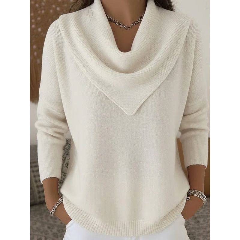 Rebecca - Pull Col Roulé Oversized Élégant