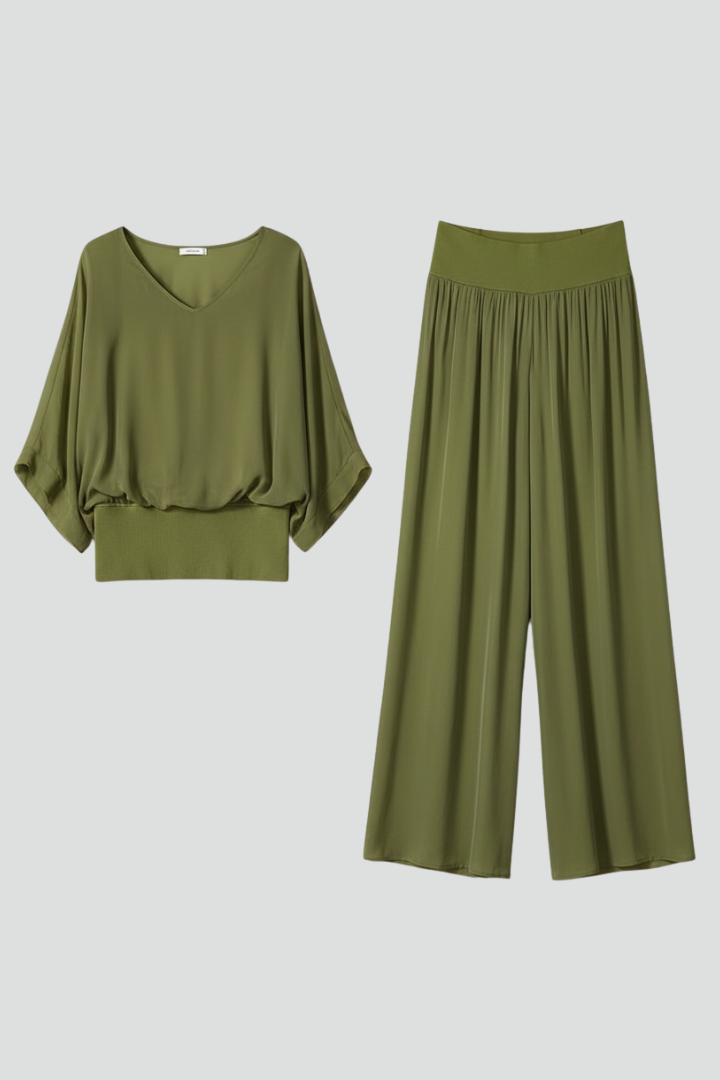 Penelope | Ensemble Femme V-Cou Pantalon Large