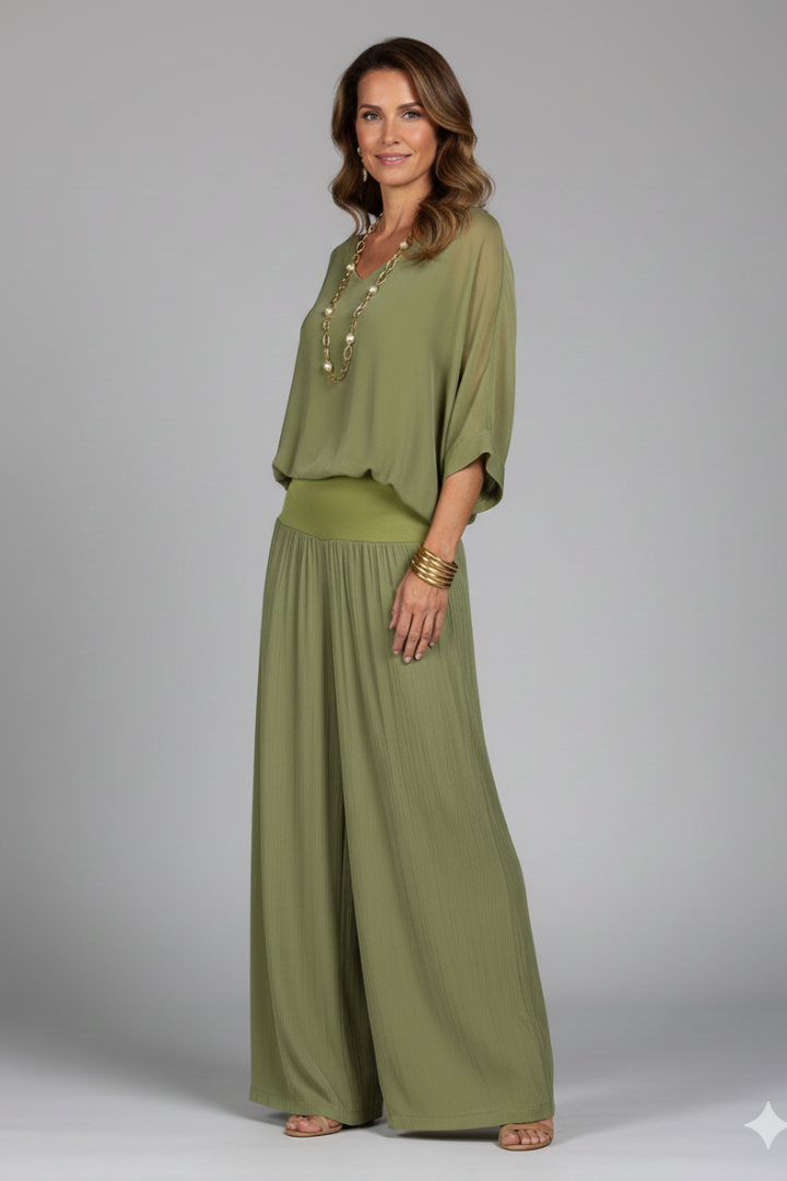 Penelope | Ensemble Femme V-Cou Pantalon Large