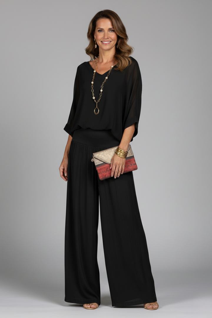Penelope | Ensemble Femme V-Cou Pantalon Large