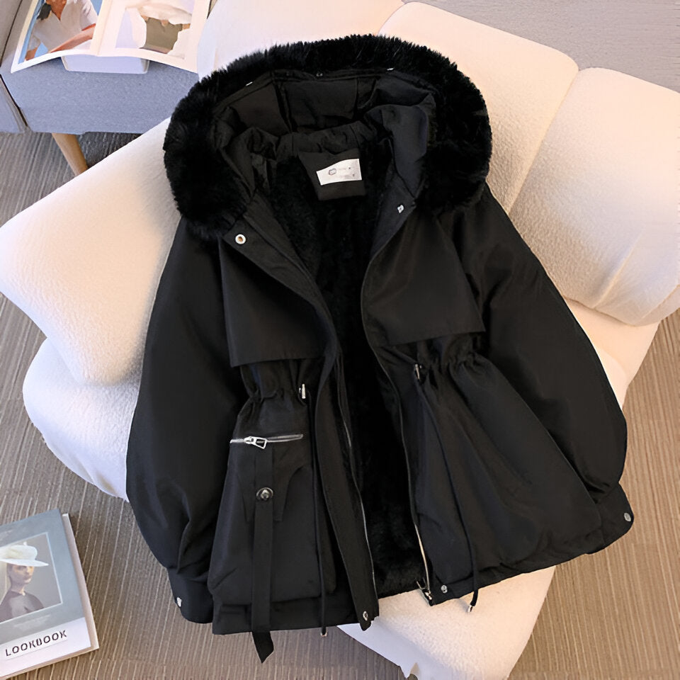 Victoria - Manteau d'Hiver Élégant en Fourrure Synthétique avec Capuche