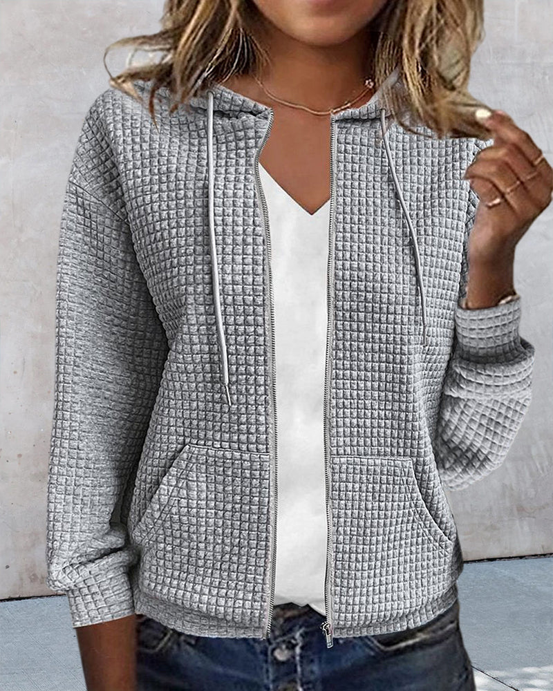 Fleur - Gilet à Capuche Tricoté Décontracté