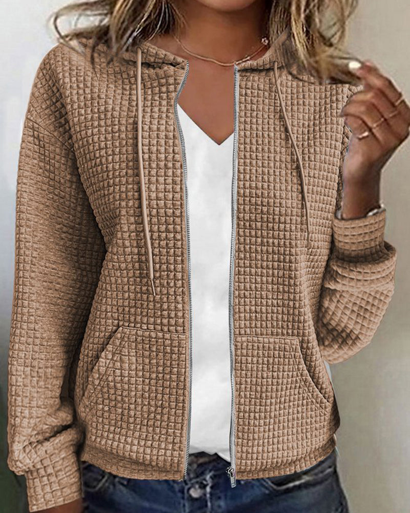 Fleur - Gilet à Capuche Tricoté Décontracté