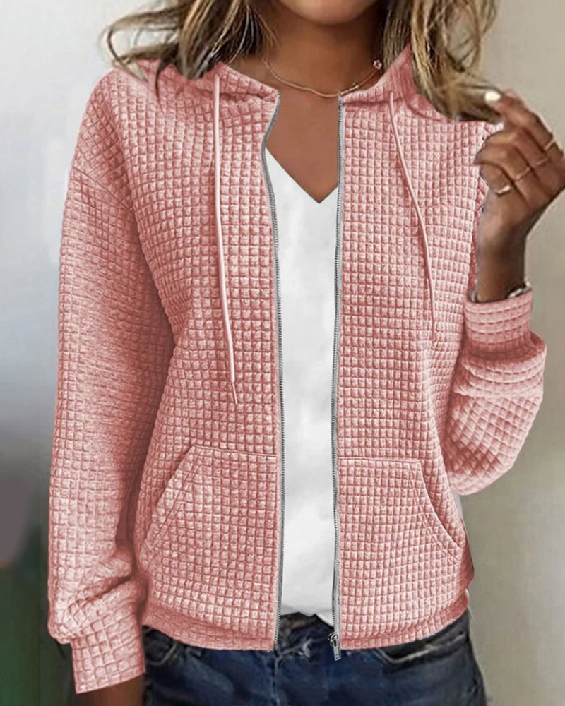 Fleur - Gilet à Capuche Tricoté Décontracté