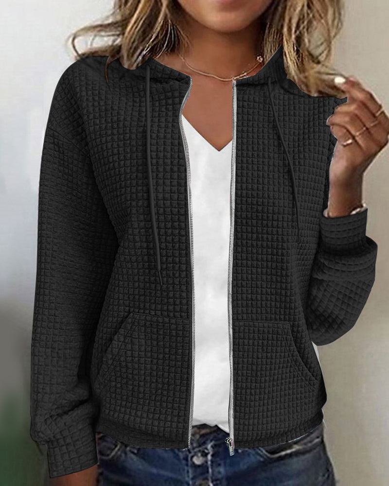 Fleur - Gilet à Capuche Tricoté Décontracté