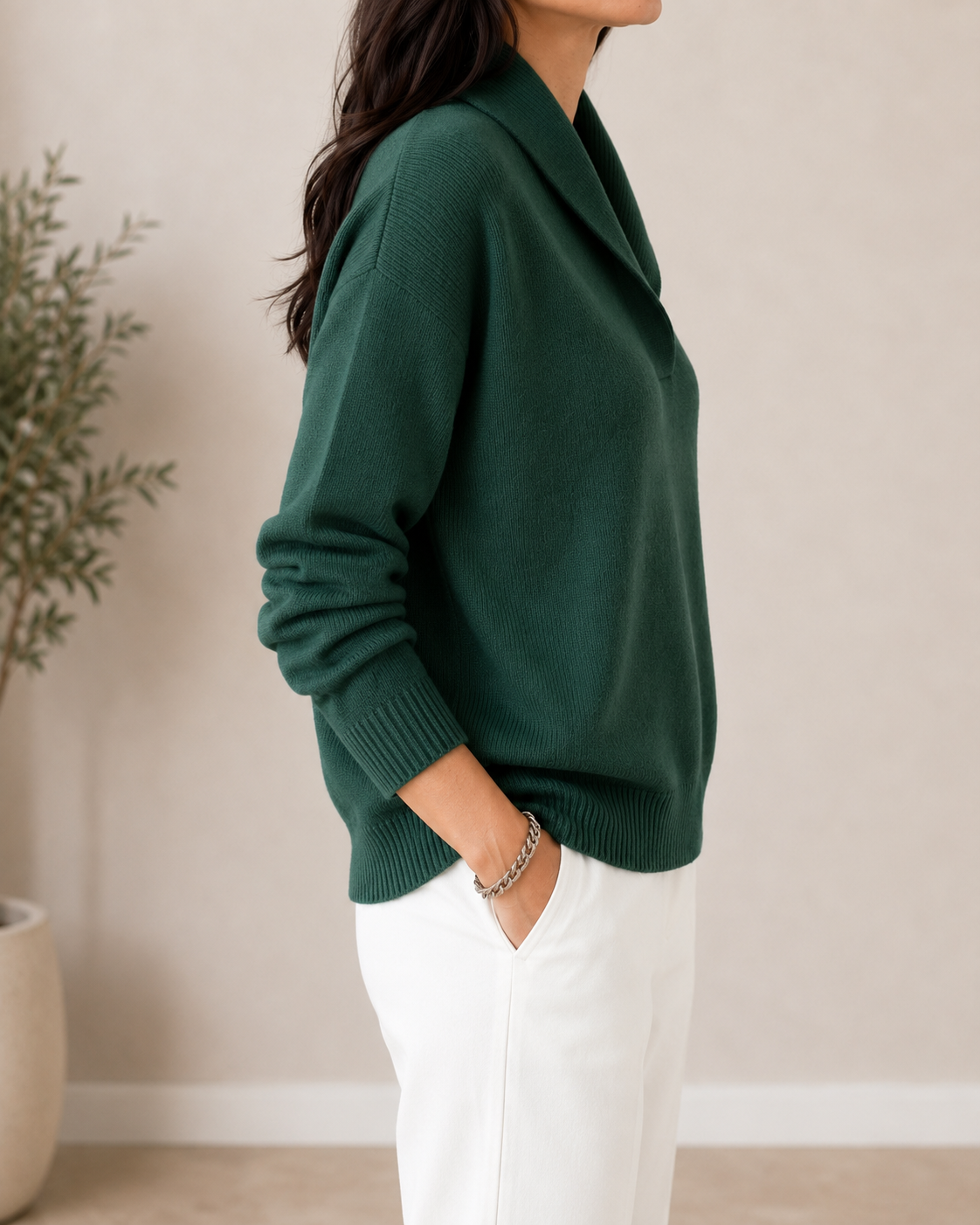 Pull à col châle pour femmes