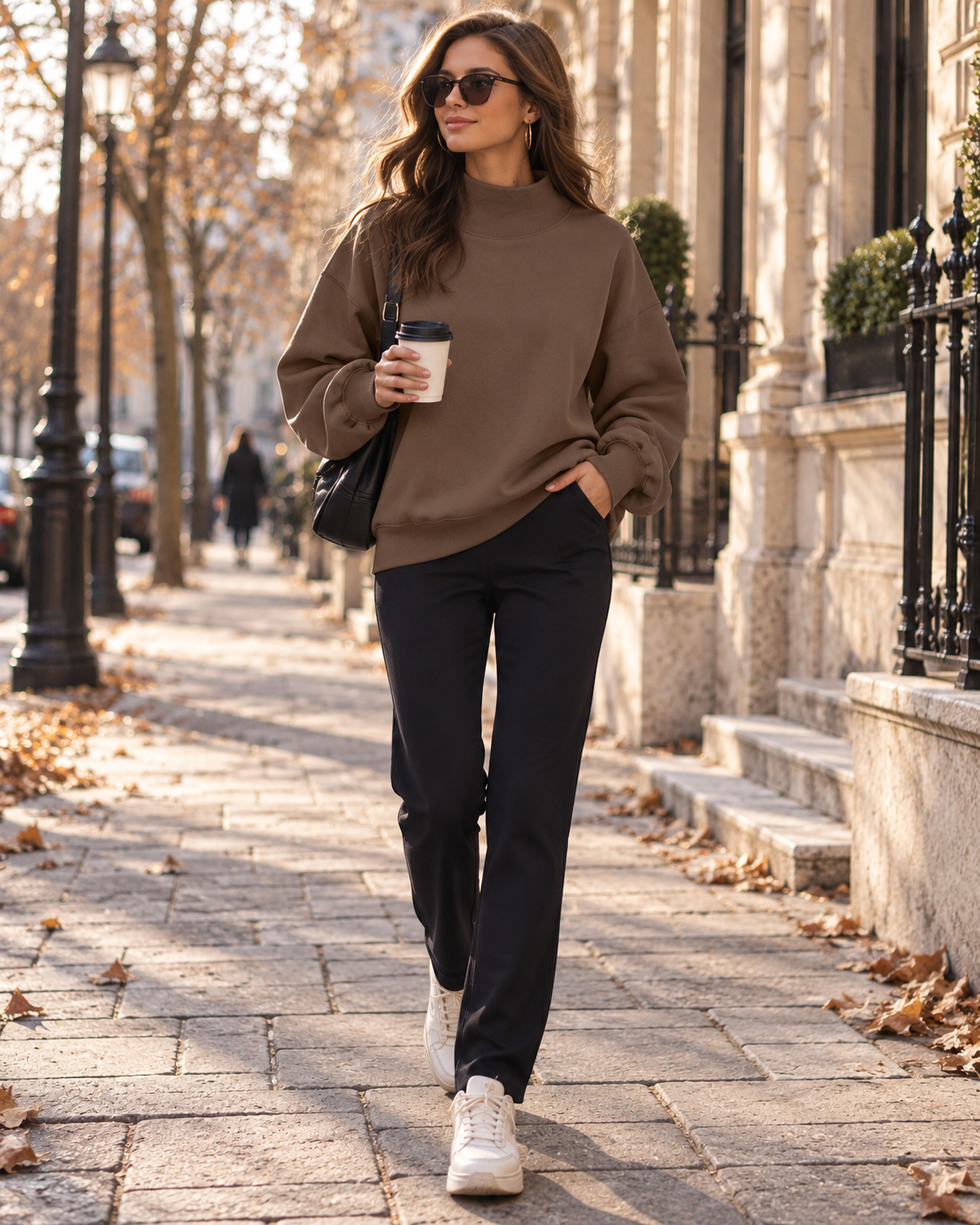 Pull col montant manches longues pour femmes