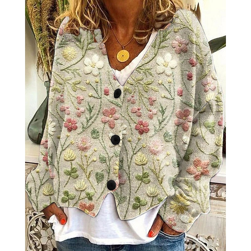 Sarah - Élégant Gilet Vintage à Fleurs
