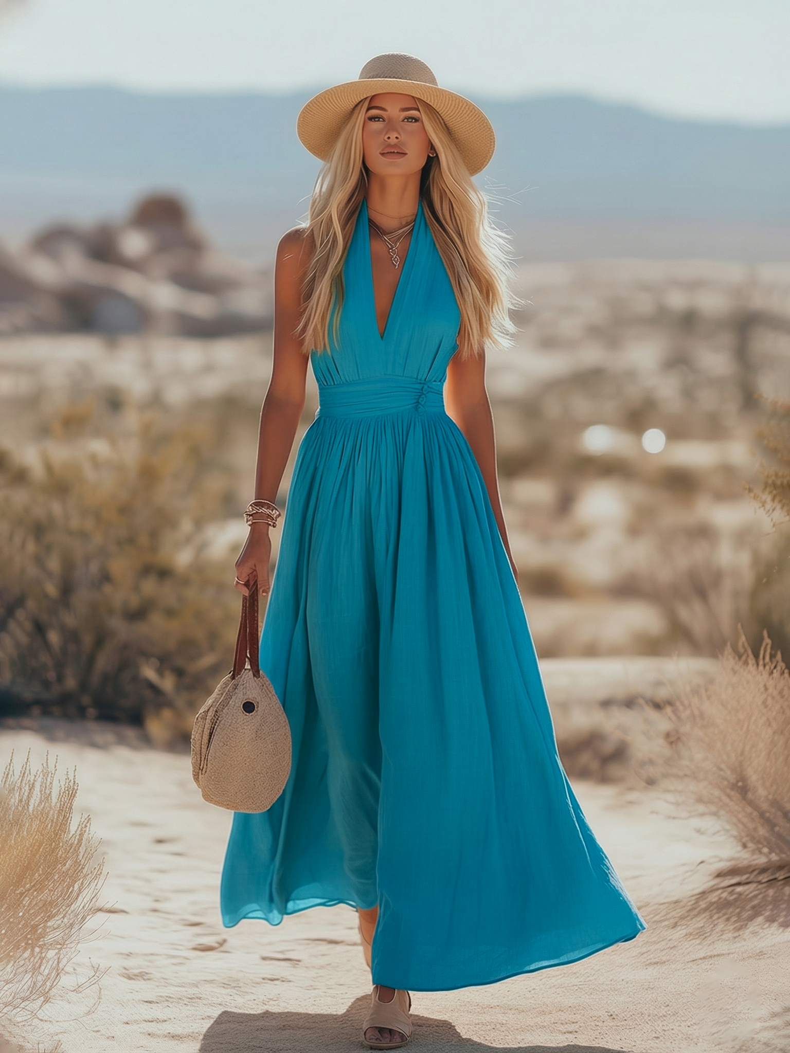 Ravenna | Robe Maxi à Col Halter pour Femme