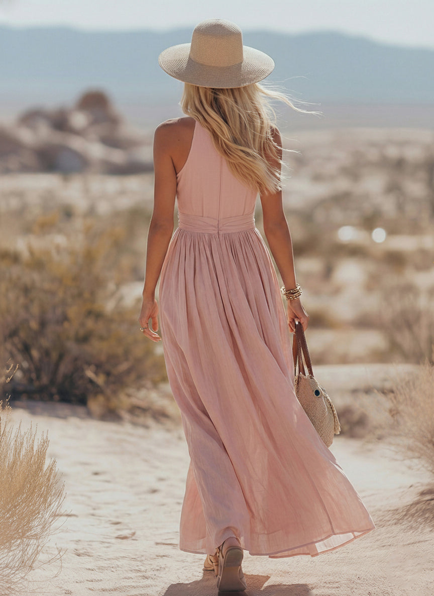 Ravenna | Robe Maxi à Col Halter pour Femme