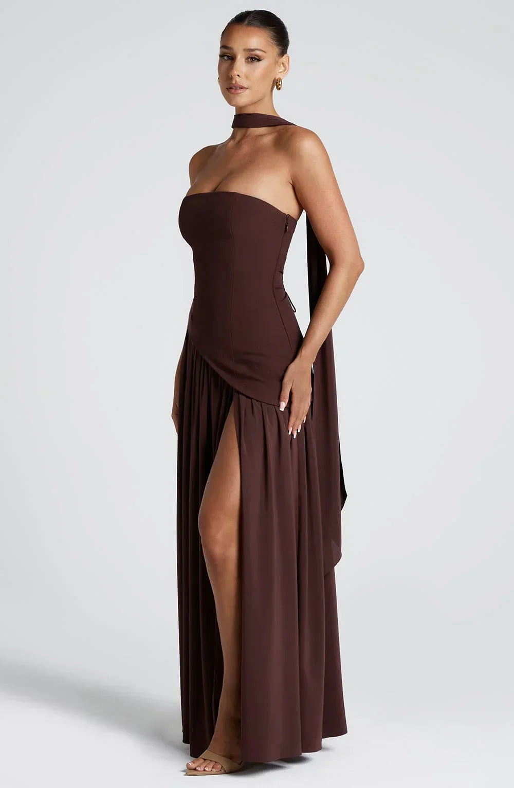 Robe Longue Bustier Corset Fente Haute – Robe Habillée Femme