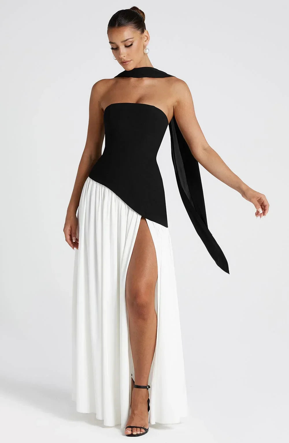 Robe Longue Bustier Corset Fente Haute – Robe Habillée Femme