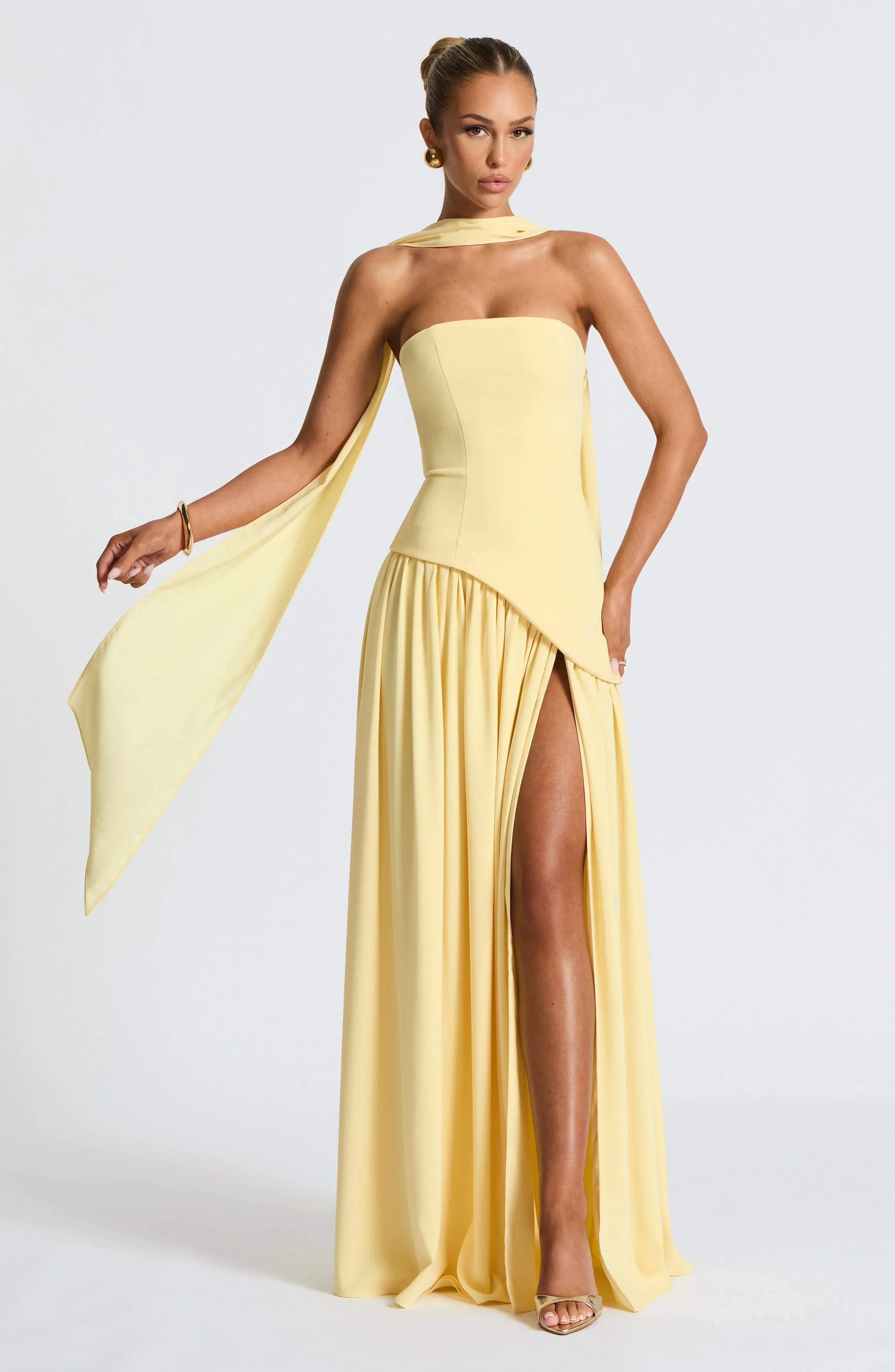 Robe Longue Bustier Corset Fente Haute – Robe Habillée Femme