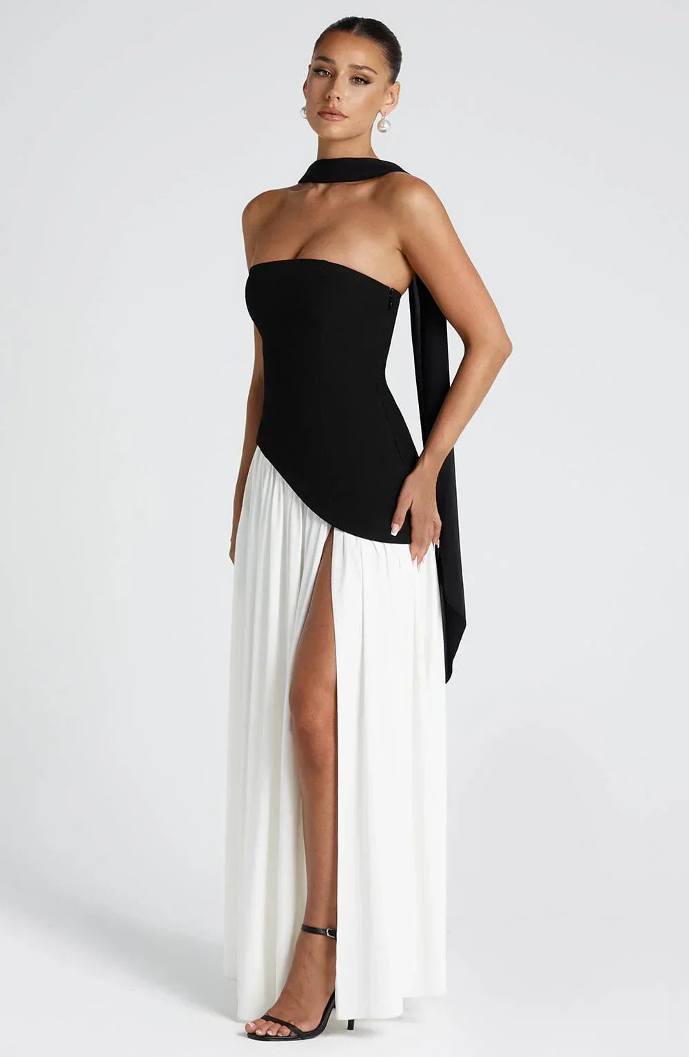 Robe Longue Bustier Corset Fente Haute – Robe Habillée Femme