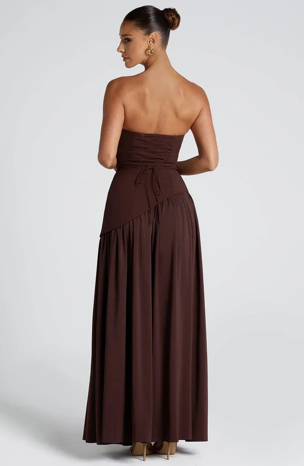 Robe Longue Bustier Corset Fente Haute – Robe Habillée Femme