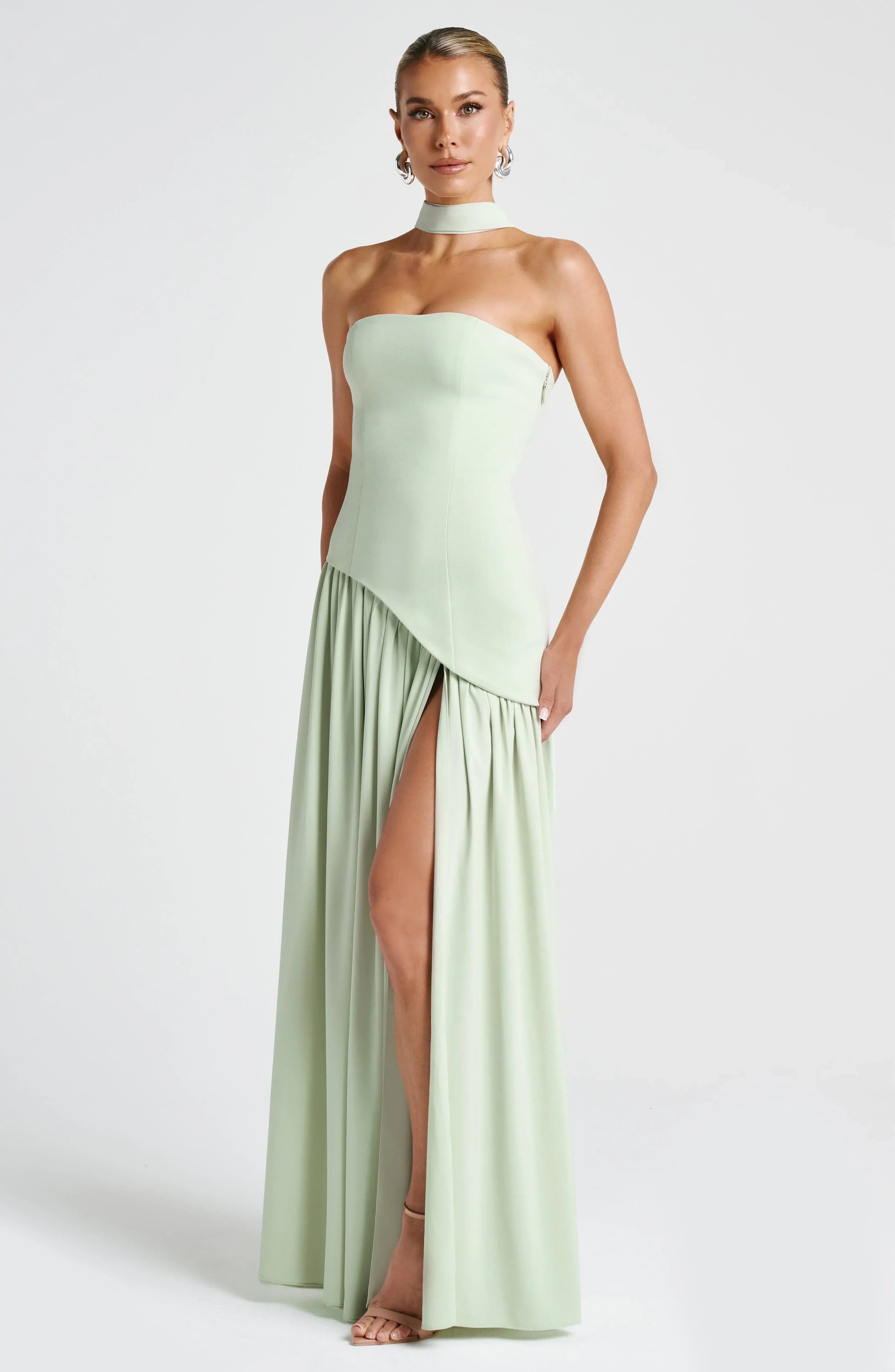 Robe Longue Bustier Corset Fente Haute – Robe Habillée Femme
