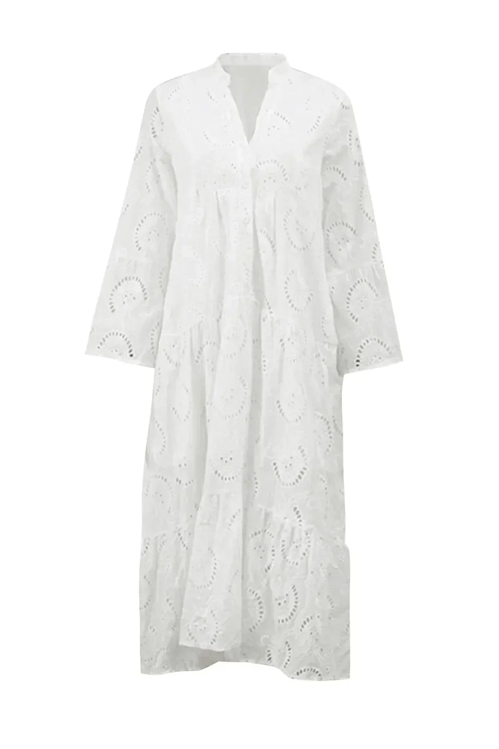Cordelia | Robe d'été avec motif ajouré et décolleté en V