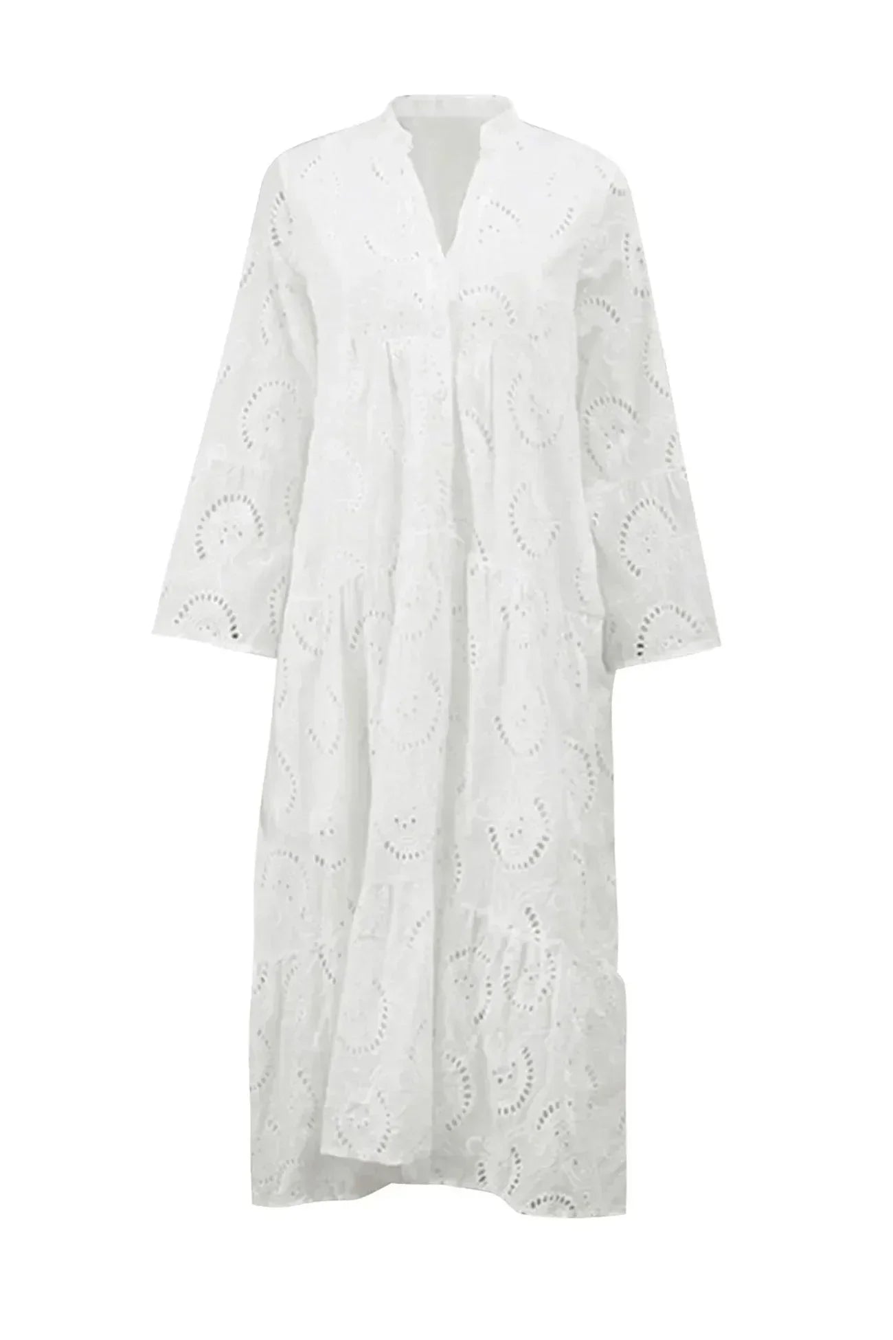 Cordelia | Robe d'été avec motif ajouré et décolleté en V