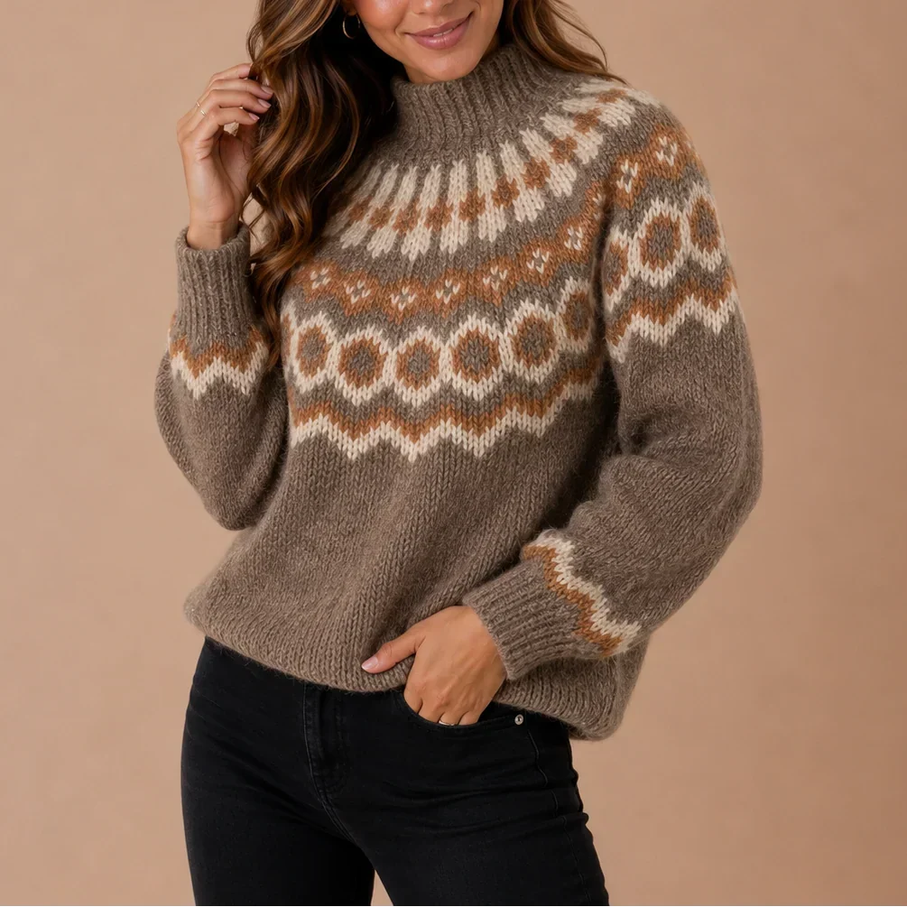 TRICOT À COL ROLLO POUR FEMMES