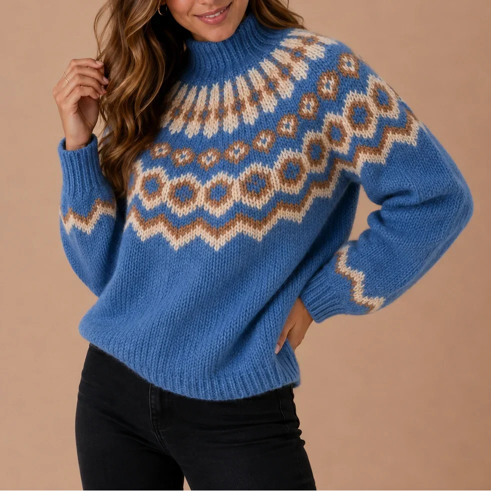 TRICOT À COL ROLLO POUR FEMMES