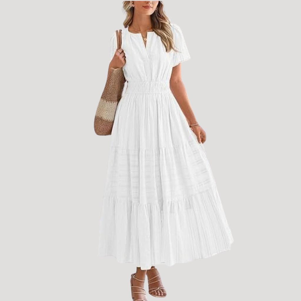 Rosemary | Robe Maxi à Taille Smockée pour Femme