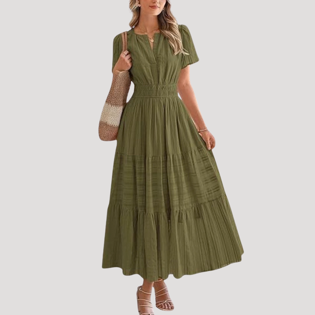 Rosemary | Robe Maxi à Taille Smockée pour Femme