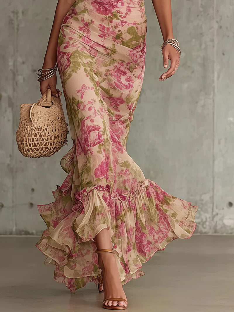 Rowan | Robe Maxi à Col Montant Floral pour Femme