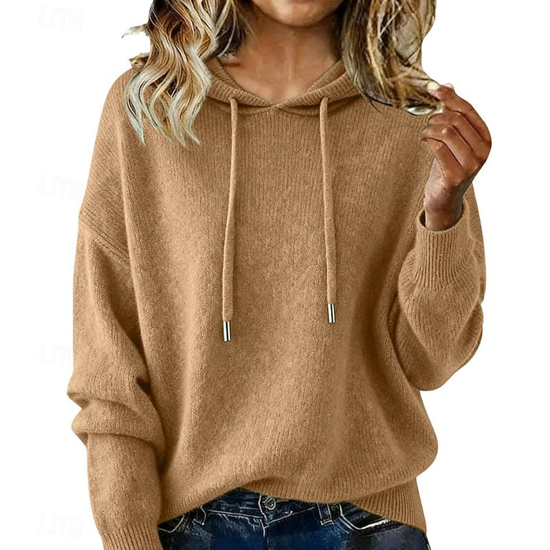 Sarah - Sweat à Capuche Tricoté Oversized et Élégant