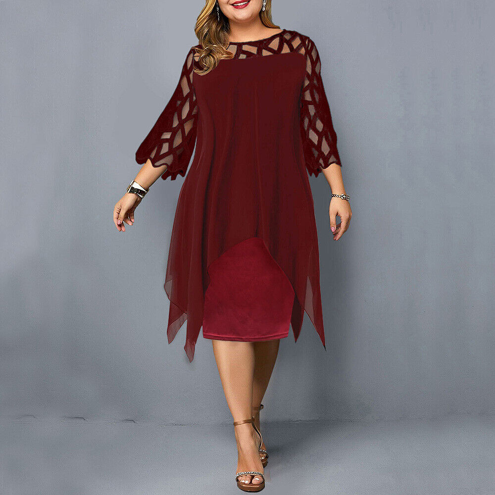 Kirsty™ - Robe midi grande taille chic pour femmes modernes
