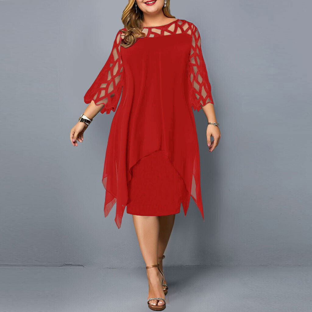 Kirsty™ - Robe midi grande taille chic pour femmes modernes